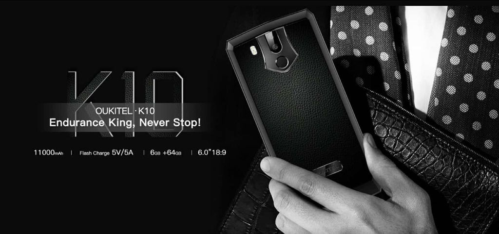 Oukitel K10 is official: 11000mAh Battery, 6GB RAM and Leather Back panel