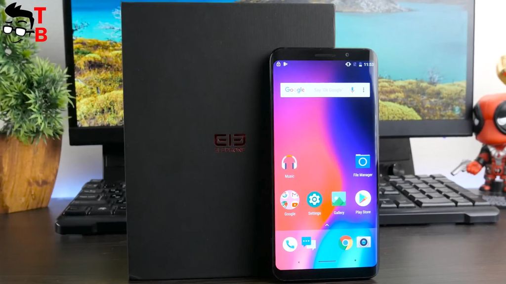 Elephone U Pro REVIEW package box and phone