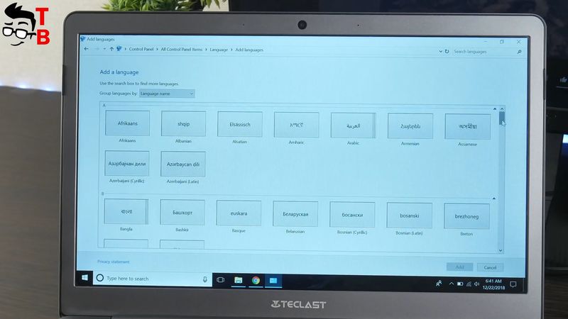Teclast F6 REVIEW software languages