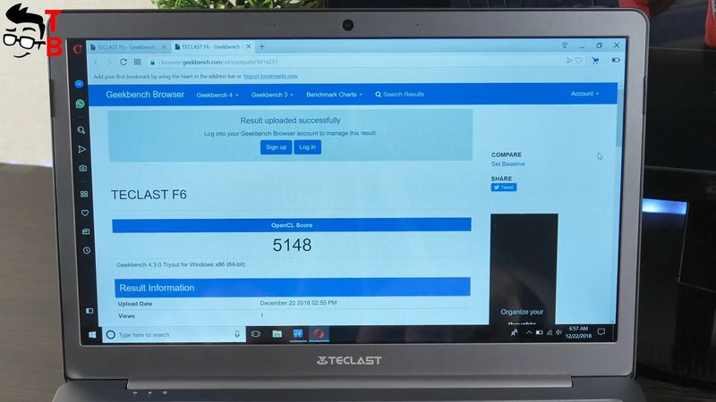 Teclast F6 REVIEW geekbench test
