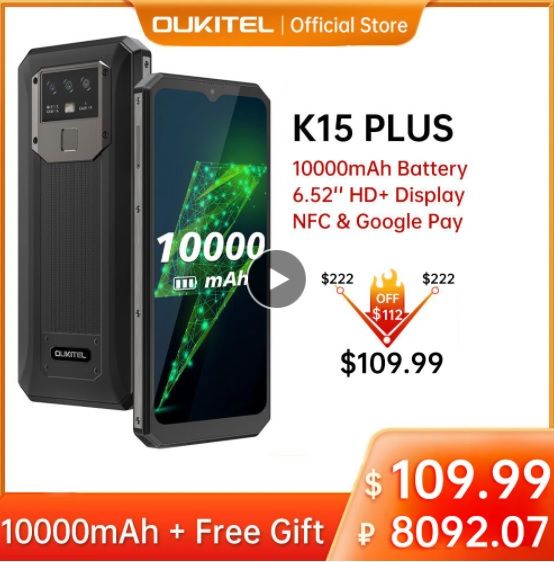 OUKITEL K15 Plus 10000mAh NFC Smart Phone - Aliexpress