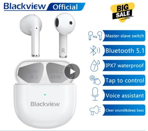 Blackview AirBuds 3 TWS Bluetooth Kopfhörer Touch Control IPX7 Stereo Ohrhörer 