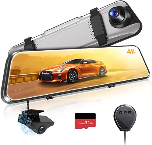 4K Mirror Dash Cam, Rear View Mirror Camera, EUKI M10 - Amazon