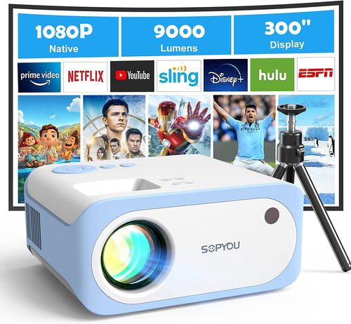 SOPYOU Mini Projector, Native 1080P Full HD - Amazon -