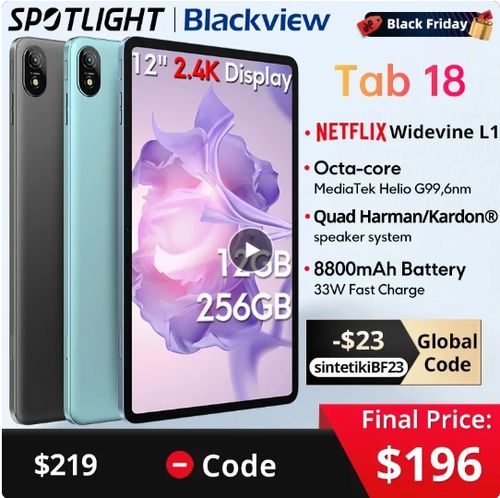 Blackview Tab 18 - Aliexpress - Black Friday Sale