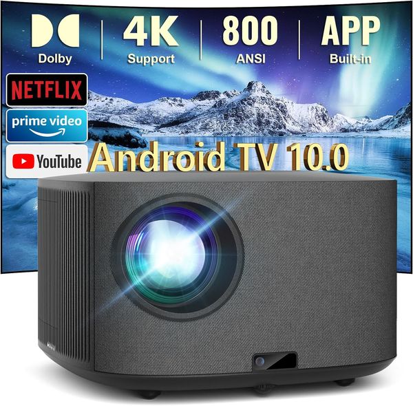 HAPPRUN 4K Projector Netflix/YouTube/Prime Video Officially-Licensed - Amazon