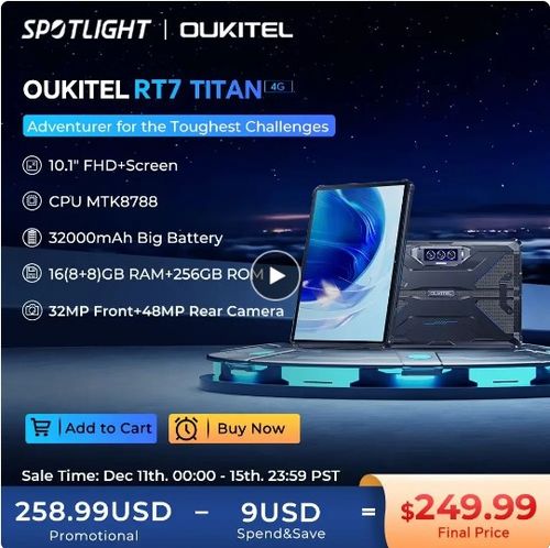 Oukitel RT7 TITAN 4G Rugged Tablet - Aliexpress
